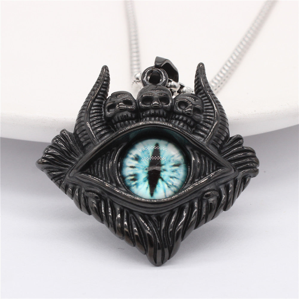 Titanium Steel Pendant Unisex Retro Protective Symbols Devils Eye Bulls Eye Planderful