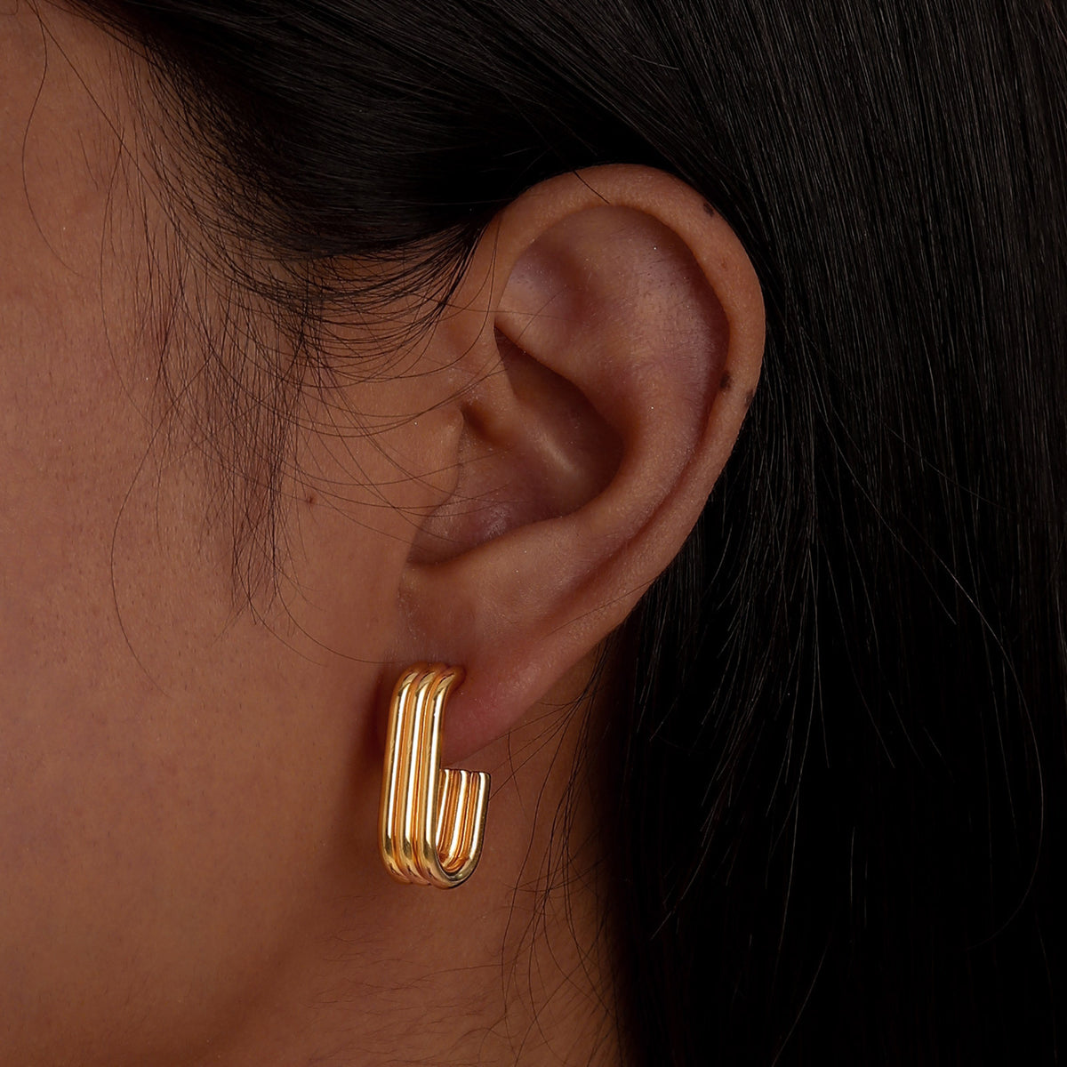 Modern Gold-Tone Stainless Steel Earrings