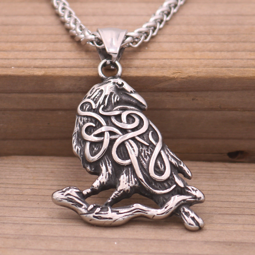 Viking Inspired Titanium Steel Pendant Necklace for Men from Planderful Collection