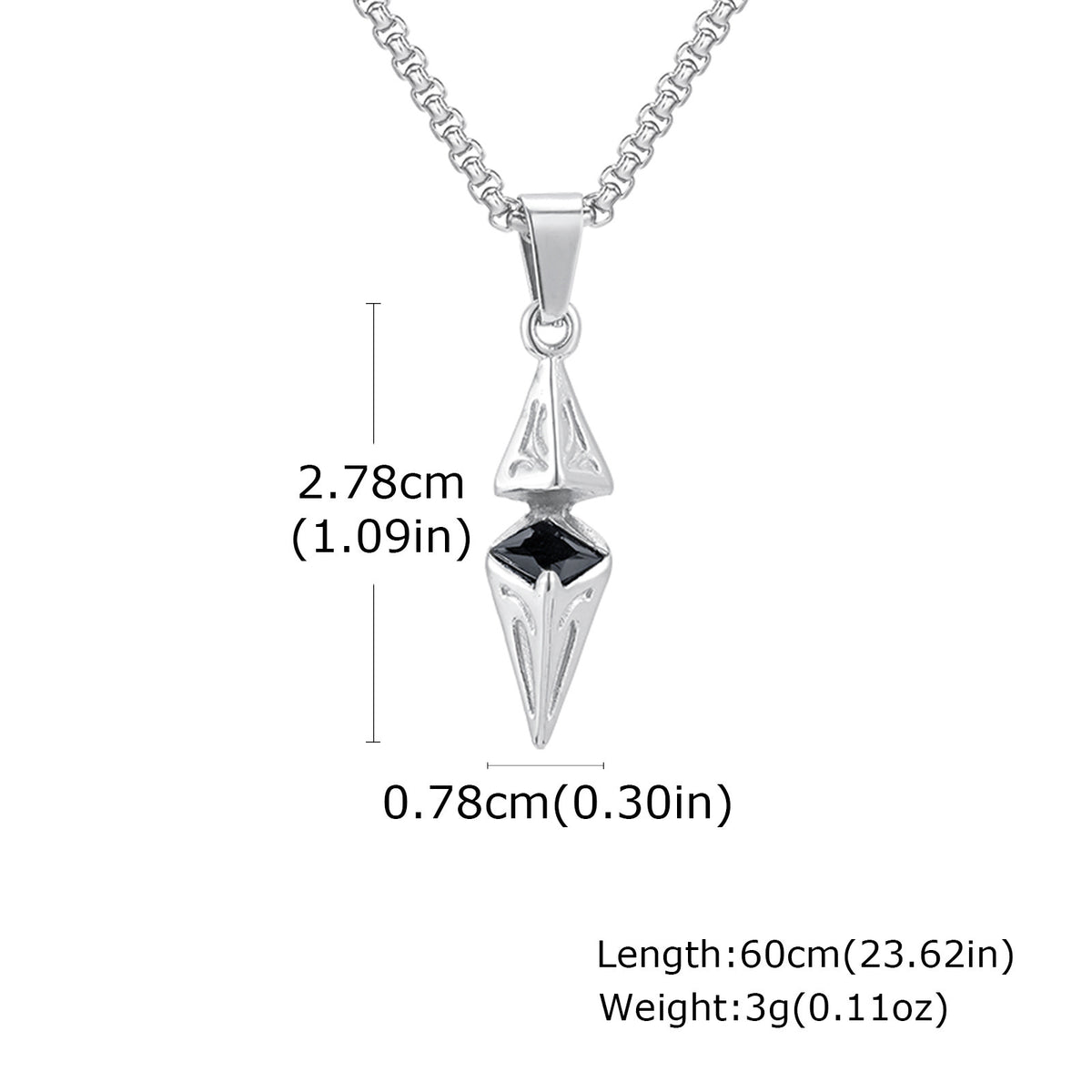 Zircon Pendant — Antiqued or Silver Finish