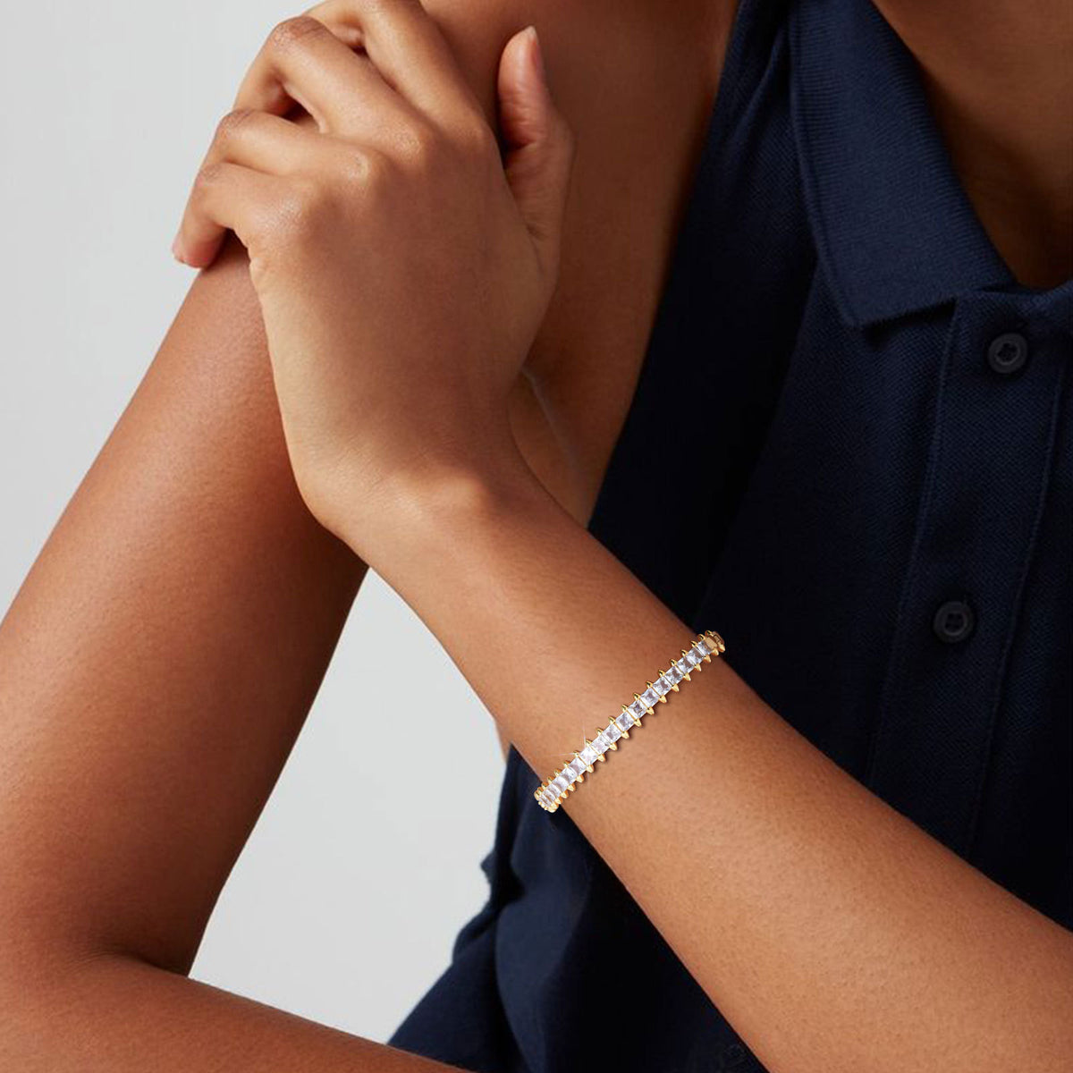 Cross Zircon Copper Bracelet
