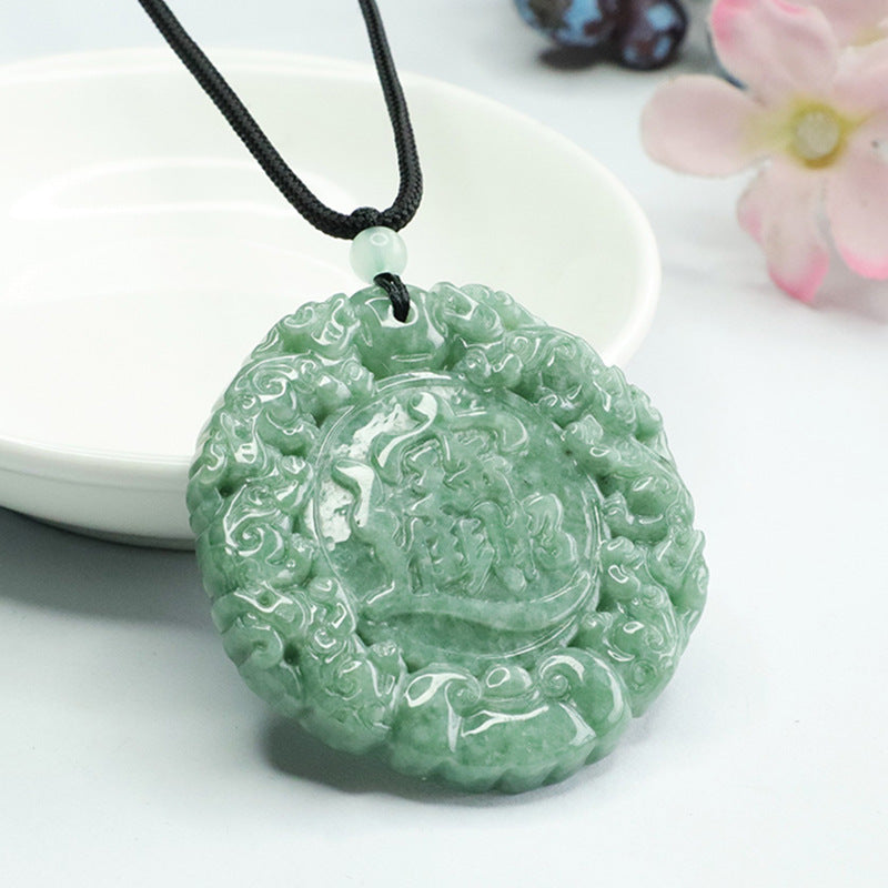 Emerald Fortune Pixiu Pendant with Myanmar A Grade Jade