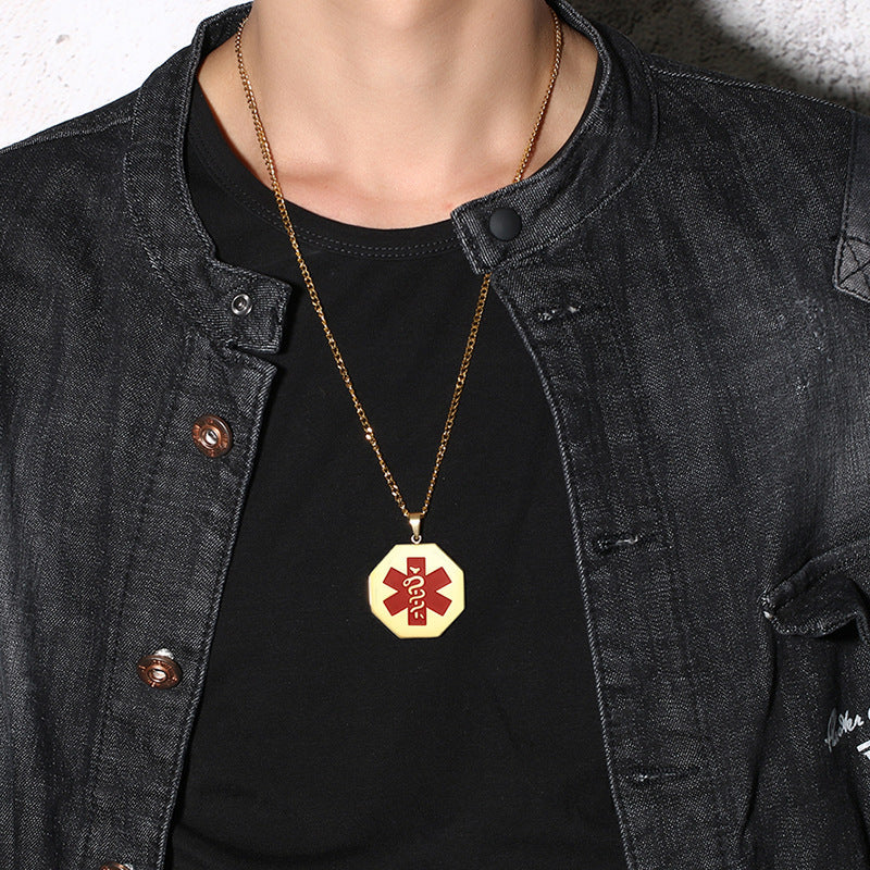 Double Snake Staff Pendant Trendy Men's Jewelry Wholesale
