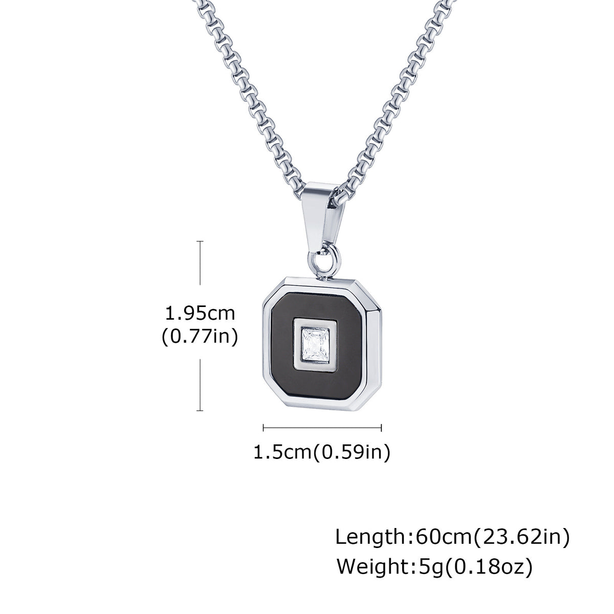 Lapis Lazuli Zircon Stainless Steel Necklace for Men