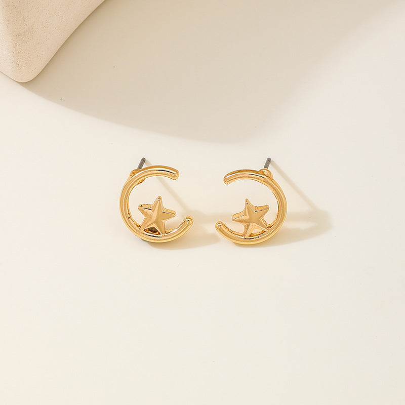 Planderful Vienna Verve Earrings – Minimalist Star and Moon Design