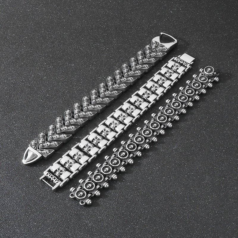 Planderful Everyday Genie Ghost Skull Titanium Men Bracelet