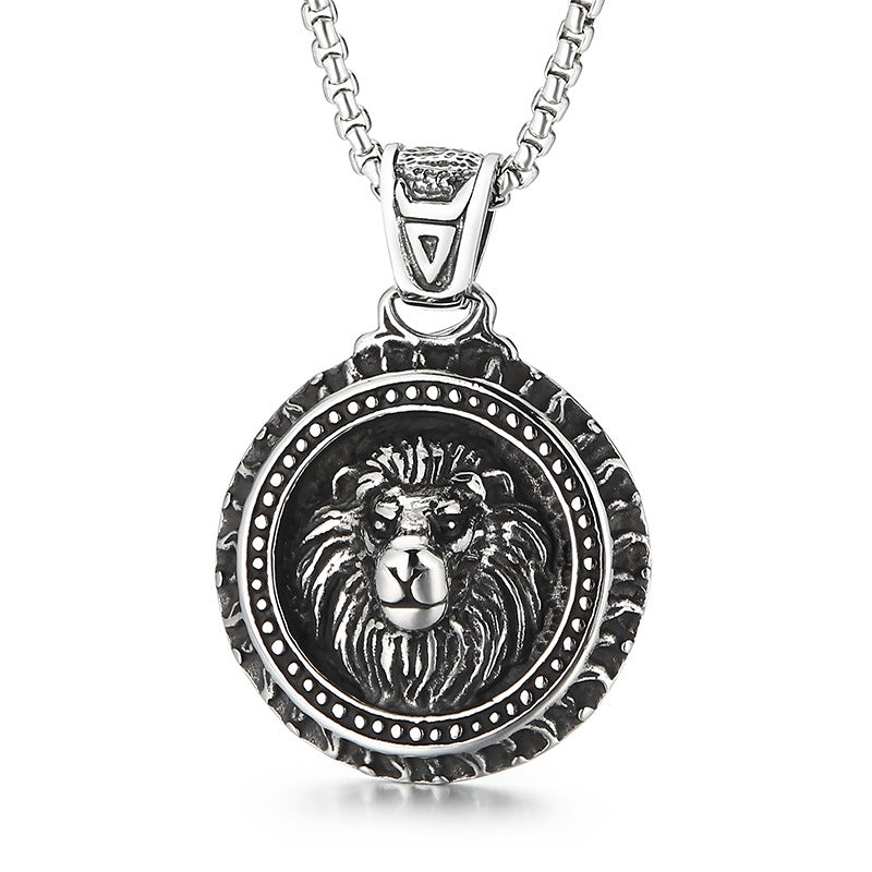 Skull and Lion Head Stainless Steel Pendant Set for Men