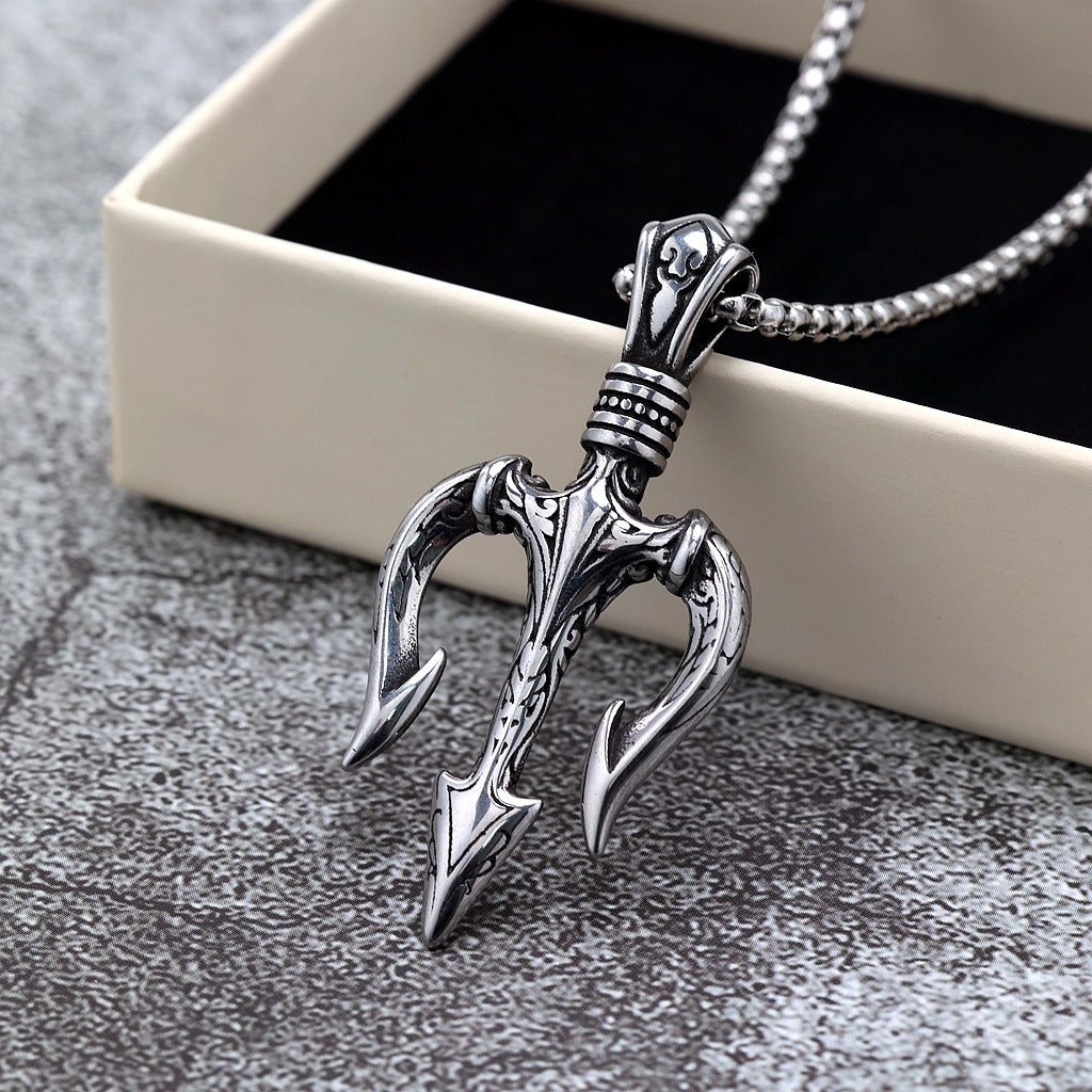 Vintage Stainless Steel Pendant Necklace