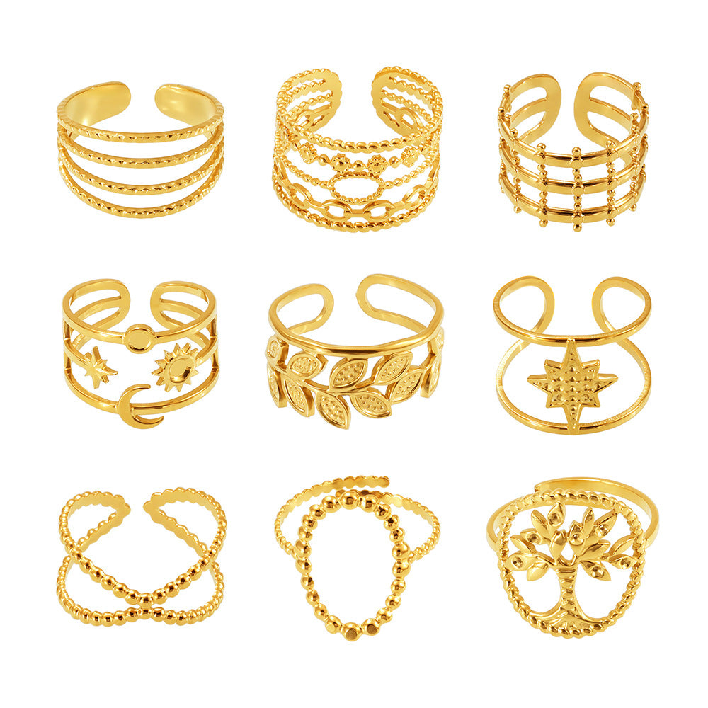 Planderful Geometric Stylish Ring 18K Gold Plated For Women