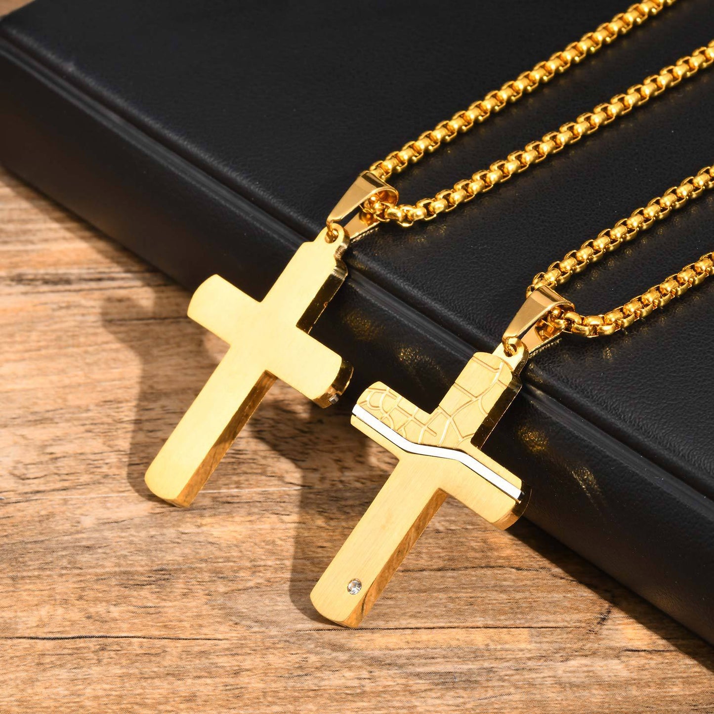 European And American Jewelry Stainless Steel Cross Pendant Necklace For Men