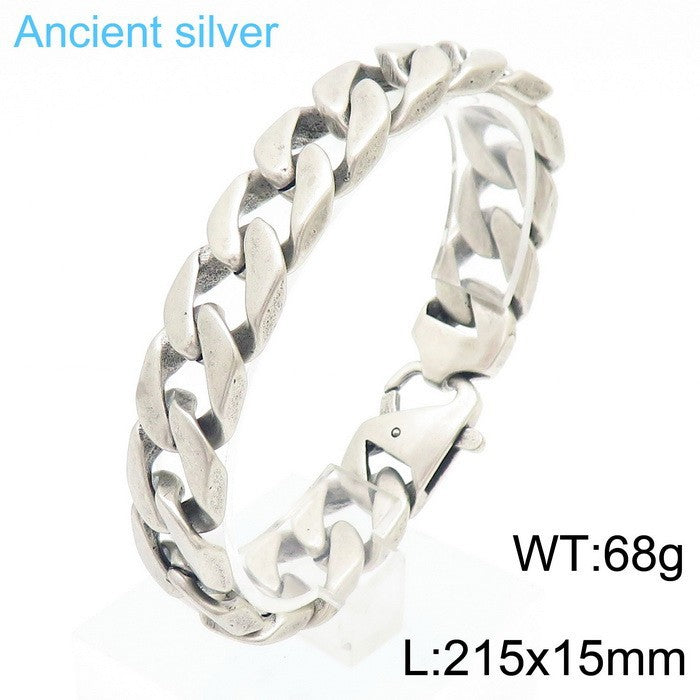 Hip-Hop Minimalist Bracelet – Vacuum Electroplated Dopamine Cut-Edge Cuban Chain