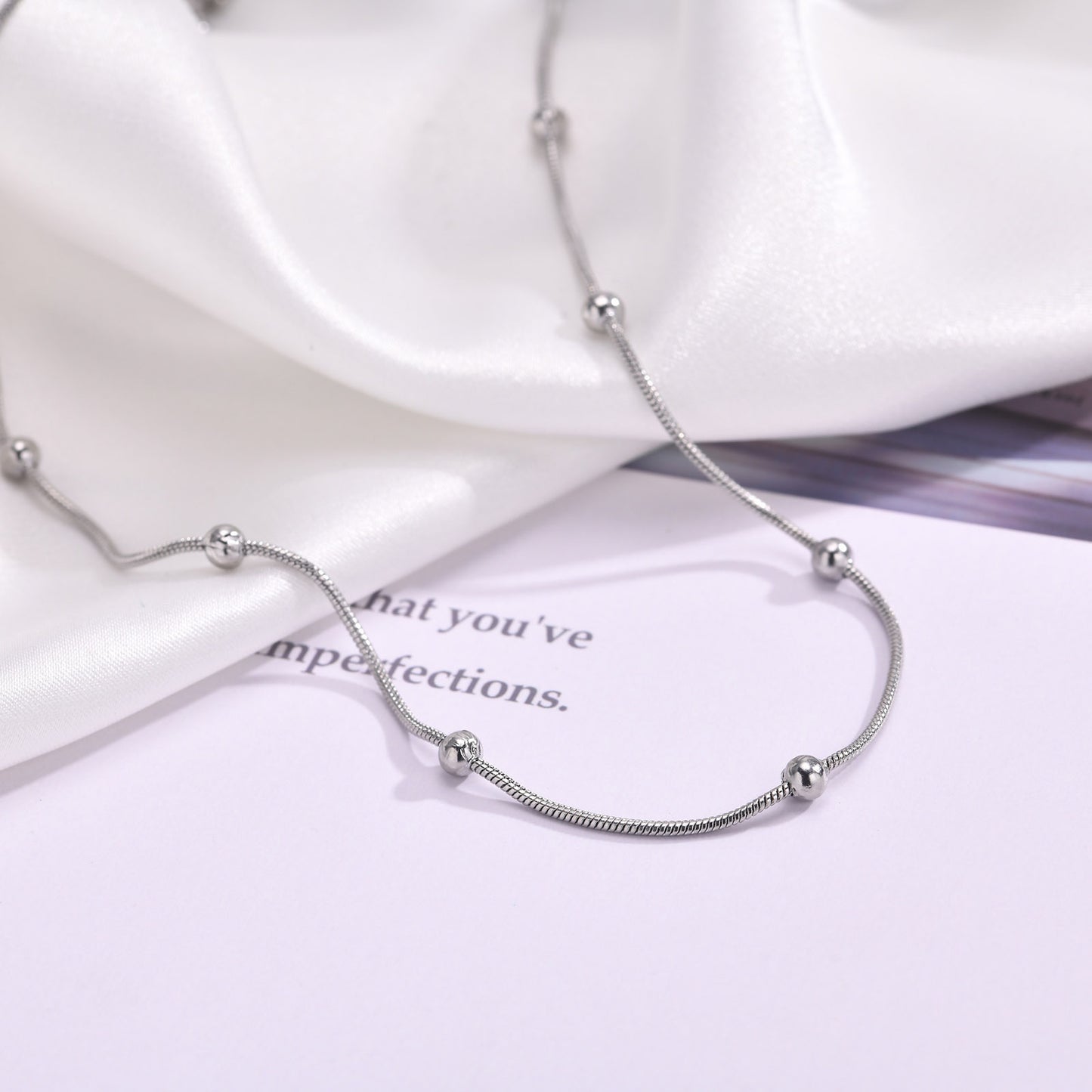 Necklaces Stainless Steel Round Bead Spacer Women's Necklace Bracelet