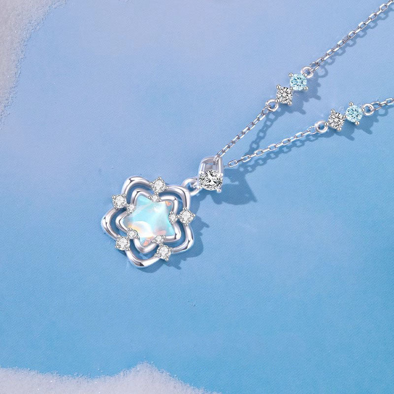 Planderful Sterling Silver Ocean Heart Necklace For Women Elegant Light Luxury Gift For Girlfriend