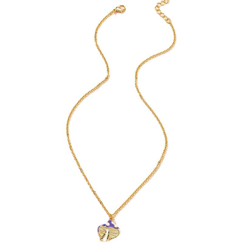 Golden Mushroom Glazed Necklace with Niche Design