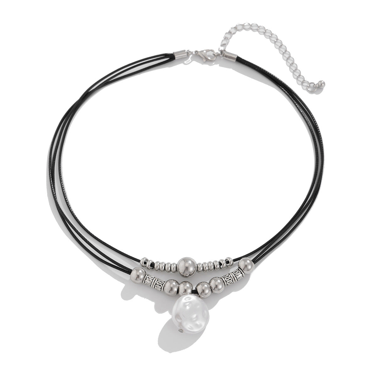 Irregular Pearl-Style Pendant Layered Necklace
