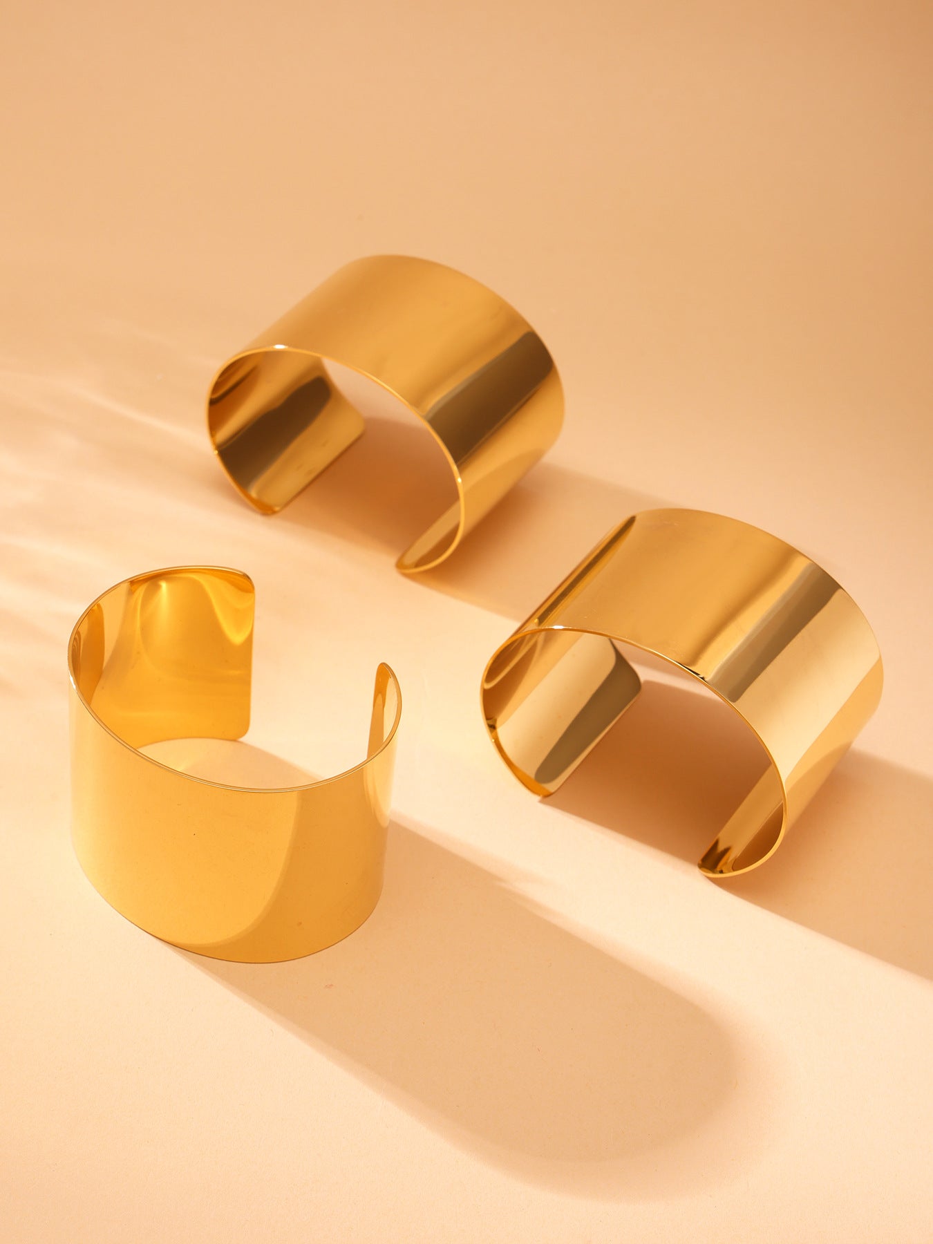 Planderful Stainless Steel Wide Gold Bracelet For Women