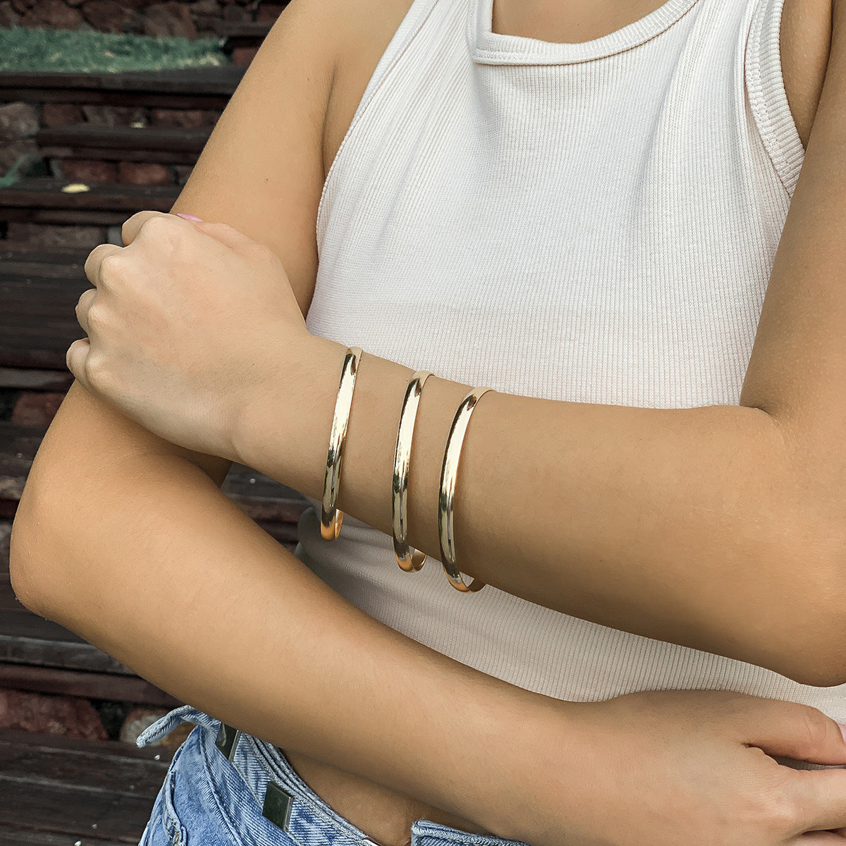 Bracelet Bracelet Retro Glossy Bracelet Set Exaggerated Snake Skin Threaded