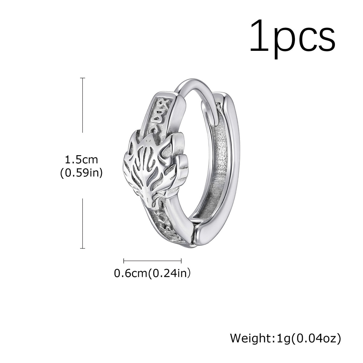 Norse Symbol Hinged Hoop Earrings — 2 Silver Styles