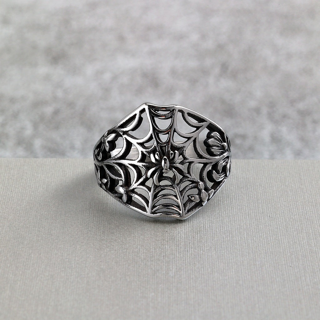Vintage Spider Stainless Steel Men's Ring