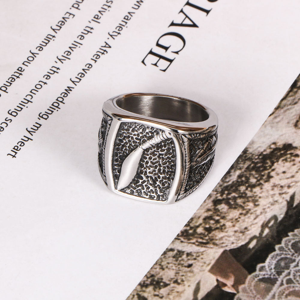 Non-Fading Nepalese Punk Titanium Steel Men's Ring Street Party Festival Ring
