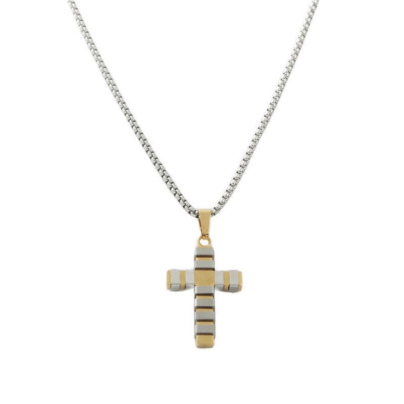 Stylish Personalized Titanium Steel Cross Pendant Necklace for Men