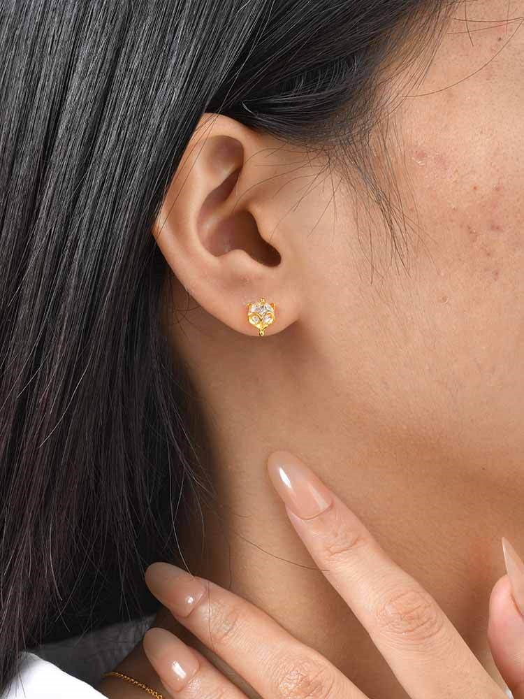 Copper Zircon Fox Necklace – Stud Earrings – Collarbone Chain