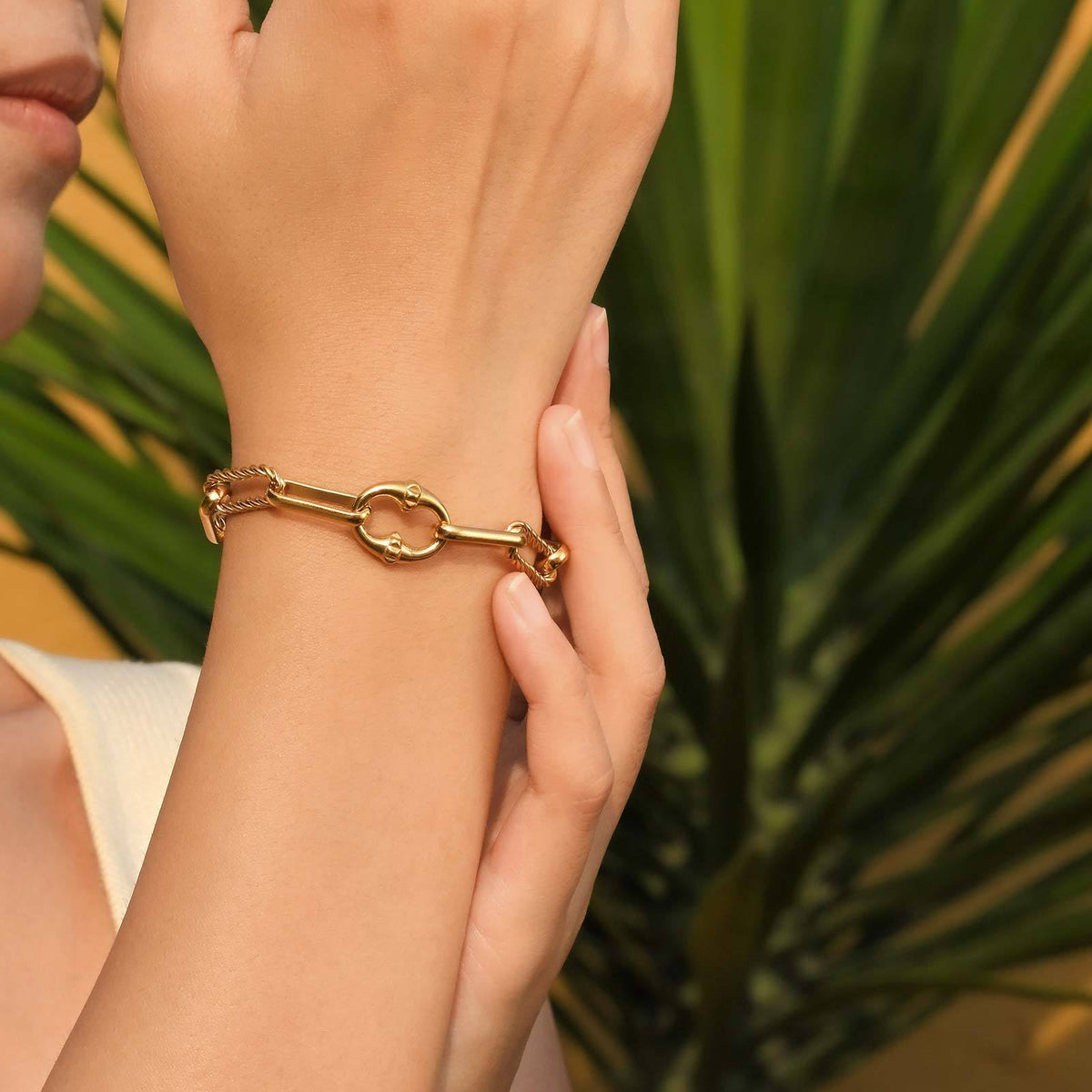 Handmade Chain Gold Stainless Steel Bracelet