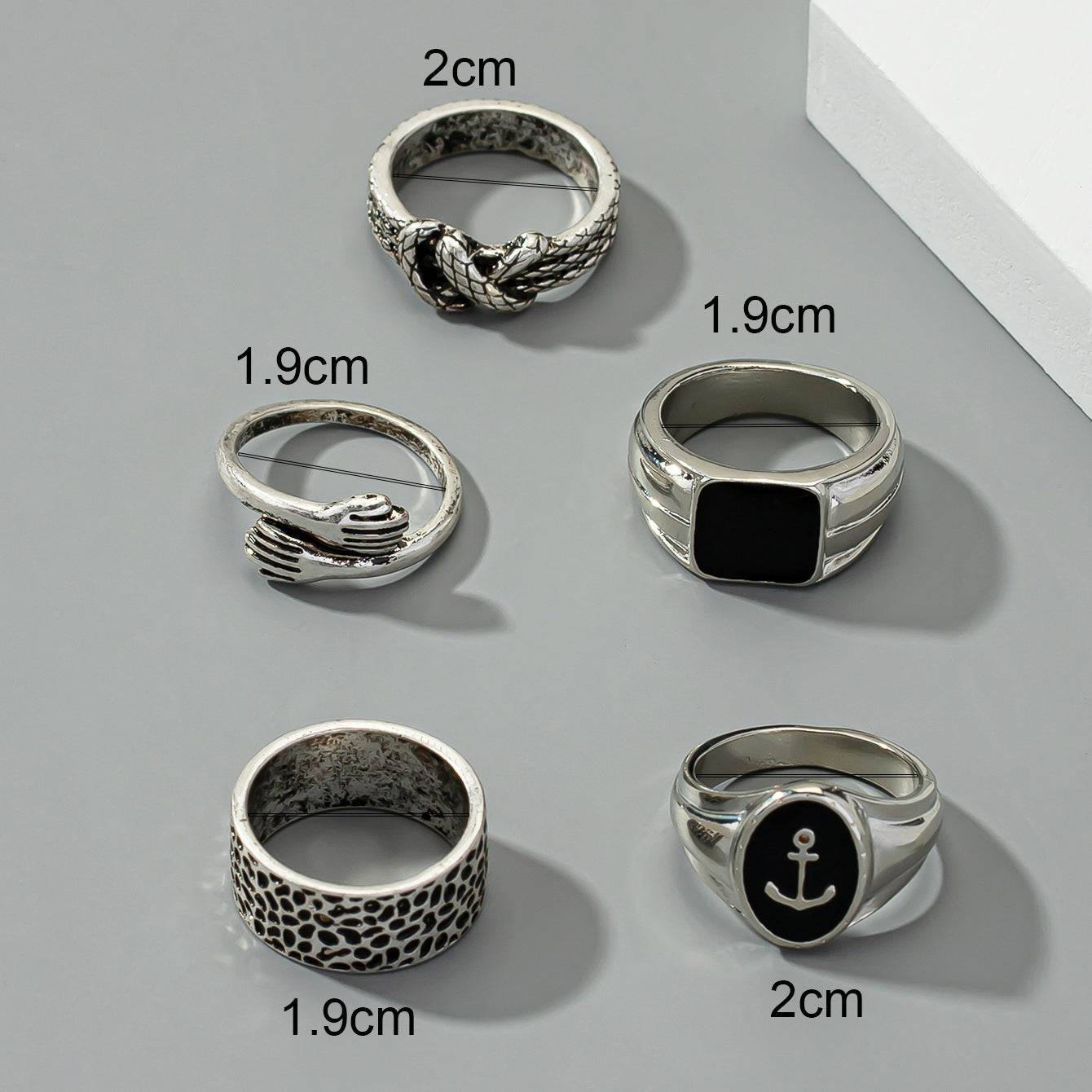 European and American Men's Ring Set with Instagram Bracelets - Planderful Vienna Verve Collection