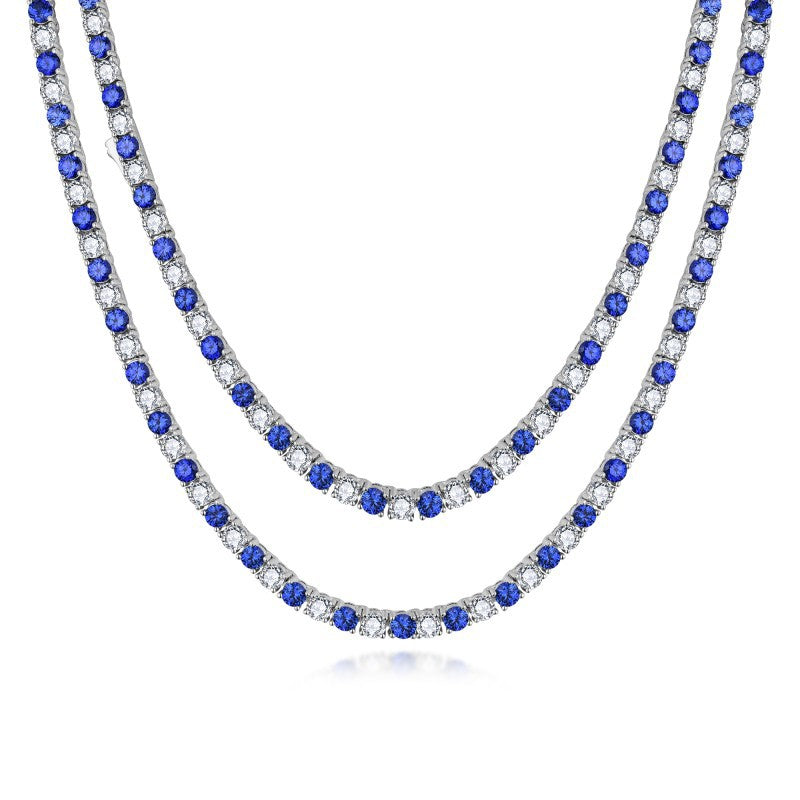 European And American High-End 3mm Lab Grown Gemstone Tennis Necklace With Zircon