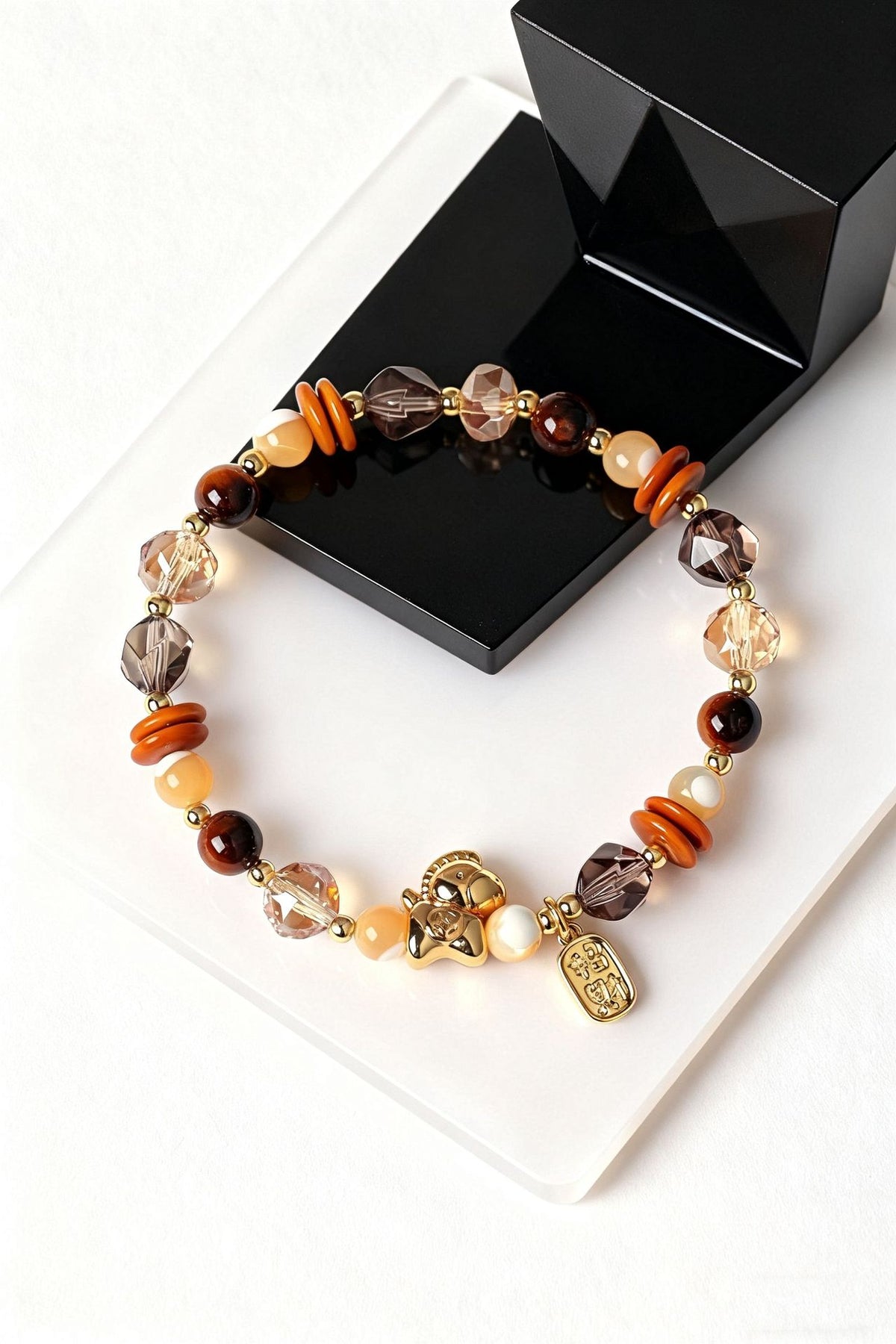 Tiger Eye & Pearl Horse-Year Bracelet