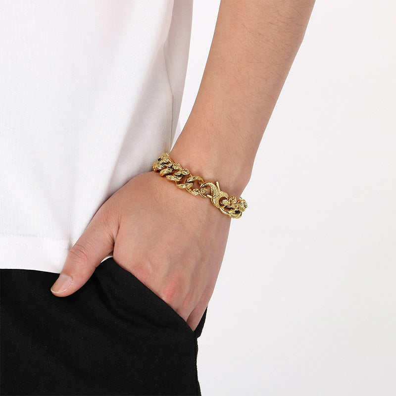 Halloween Full Of Snake Figure-Eight Buckle – Dark Winding Small Snake Man Stainless Bracelet