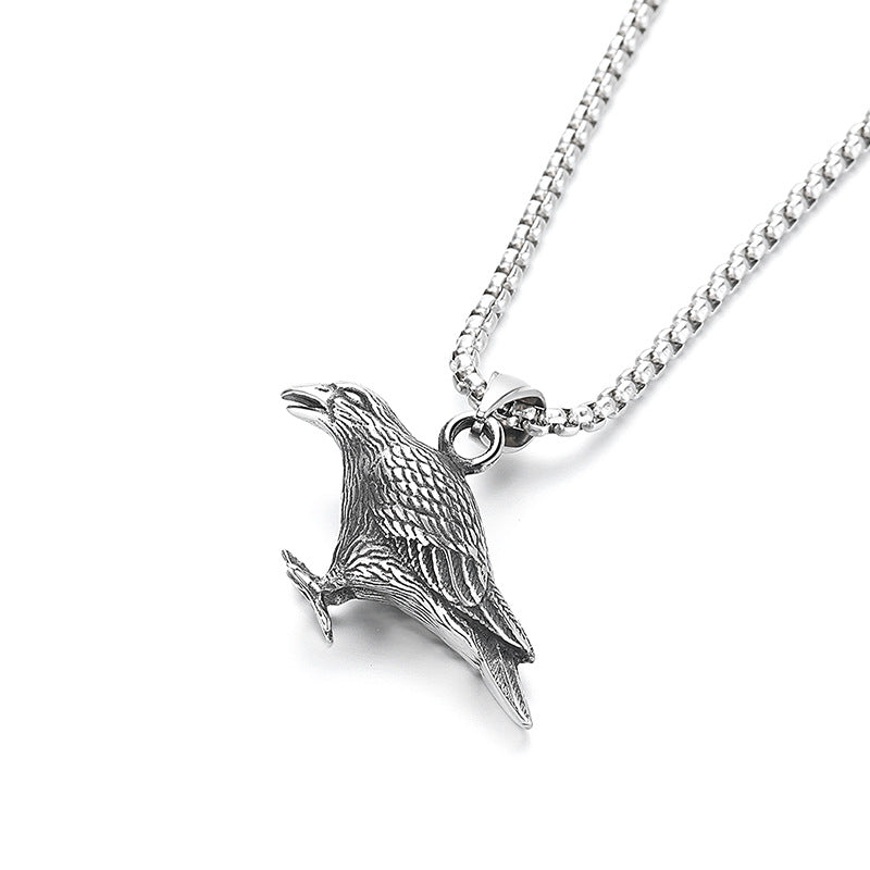Steel Necklace - Elegant Nordic Punk Crow Necklace