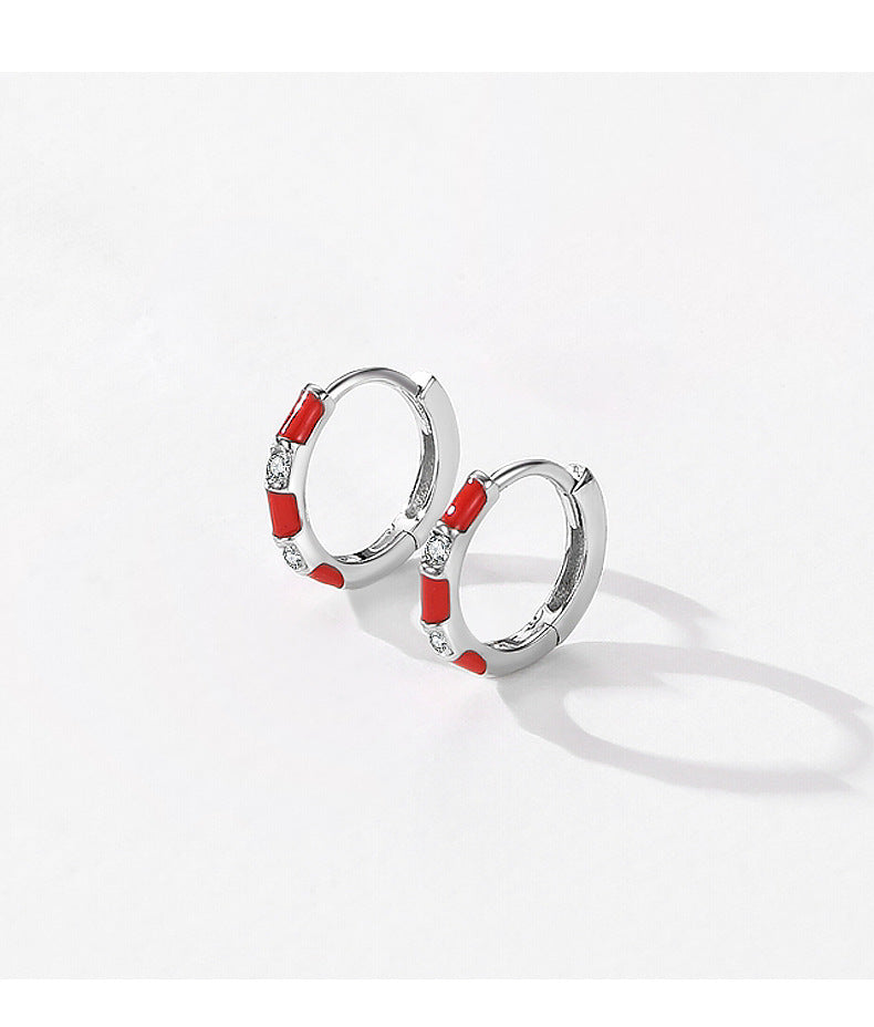 Sterling Silver Zircon Color Drop Earrings