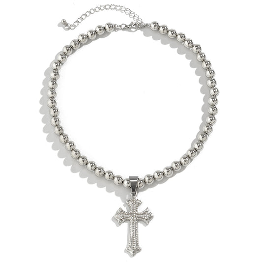 Dark Punk Halloween Necklace with Cross Pendant for Women