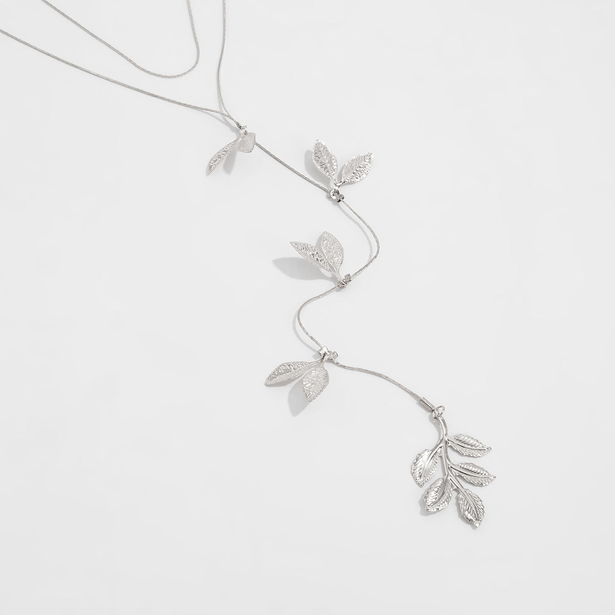 Leaf Pendant Double-Layer Y-Necklace