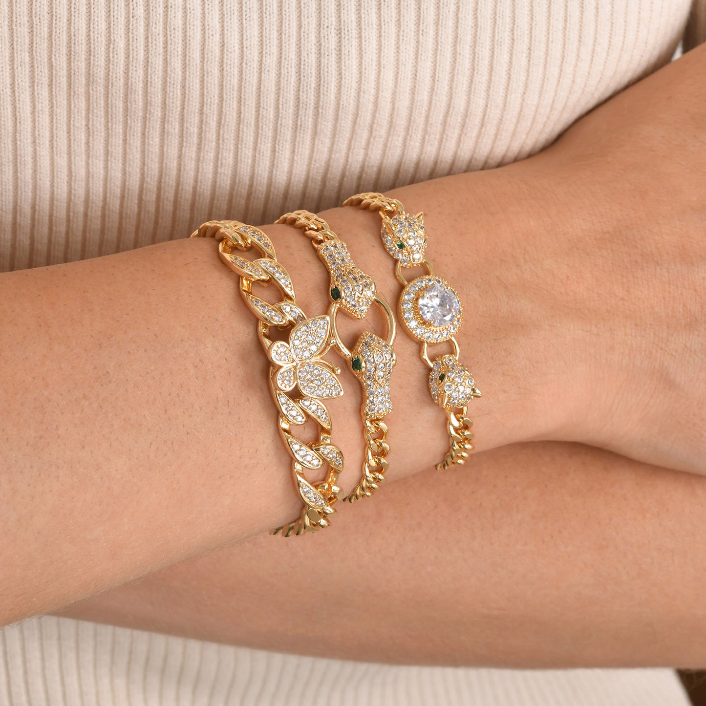 Copper Bracelet Square Heart Four-Leaf Clover Jewelry Wholesale