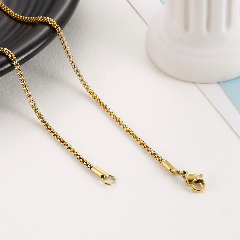 Korean Dongdaemun Clavicle Chain Necklace Design Titanium Steel Corn Chain Necklace