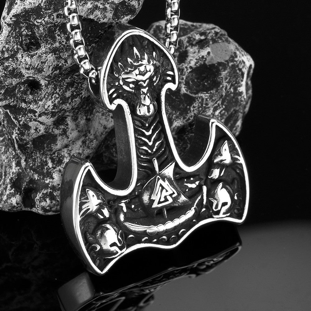Planderful Shop Thors Hammer Pendant For Men Stainless Steel Viking Necklace Rugged Iconic