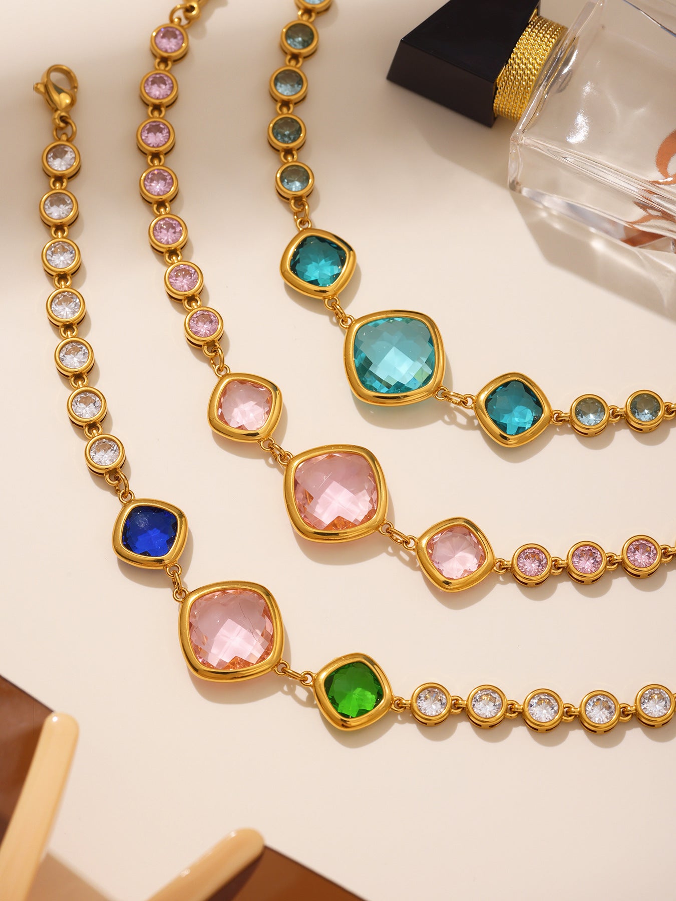 Planderful Stainless Czech Glass Stone Bracelet For Women