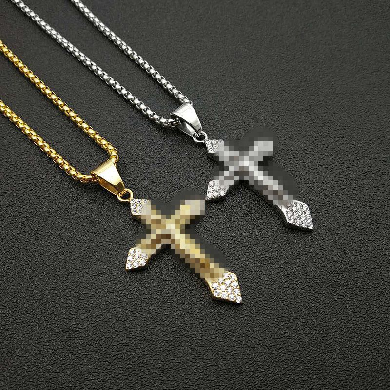 Steel Necklace – Elegant Cross Pendant Necklace For Everyday Wear Gift For Him Or Her