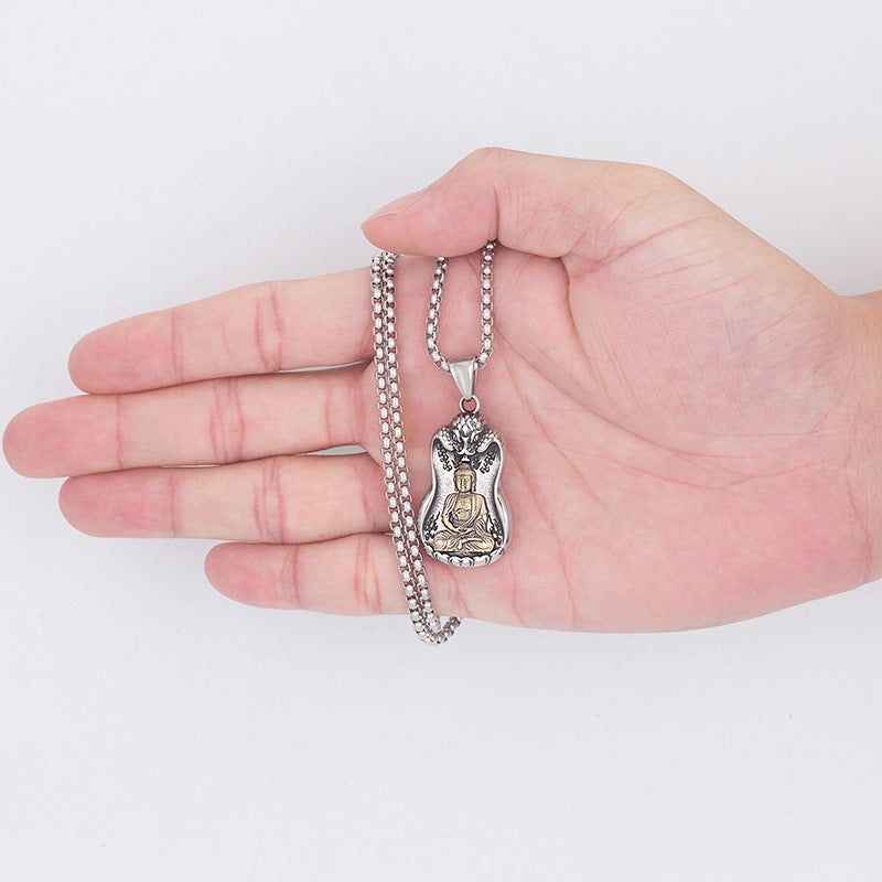 Steel Necklace – Elegant Eight Patron Saints Zodiac Buddha Pendant For Men Everyday Wear Gift