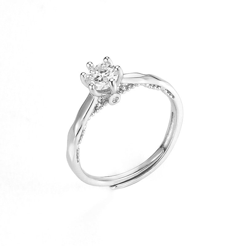 Crown Moissanite 925 Sterling Silver Ring