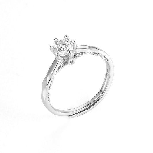 Crown Moissanite 925 Sterling Silver Ring