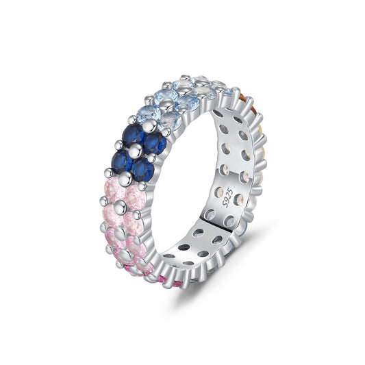 925 Sterling Silver Zircon Gear Ring
