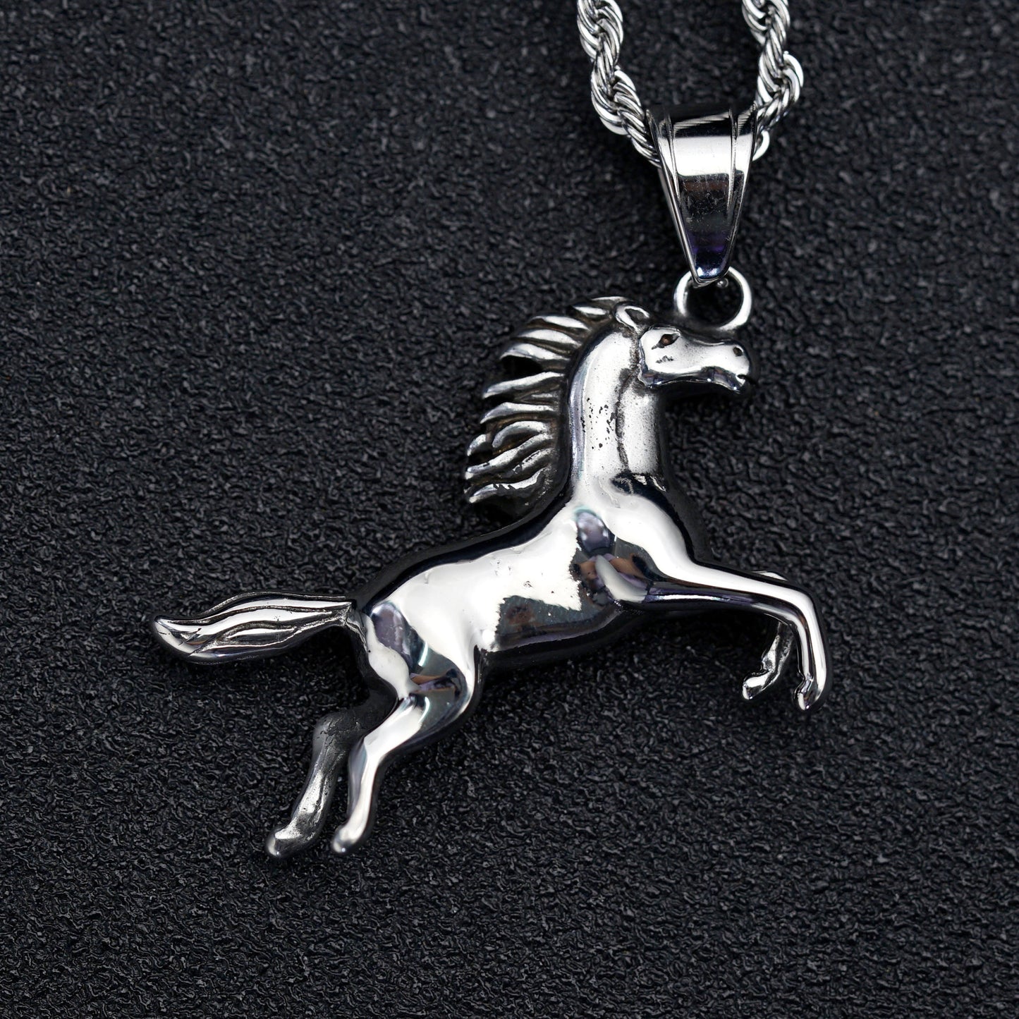 Steel Necklace - Statement Punk Retro Pendant For Everyday Wear By Planderful Jewelry