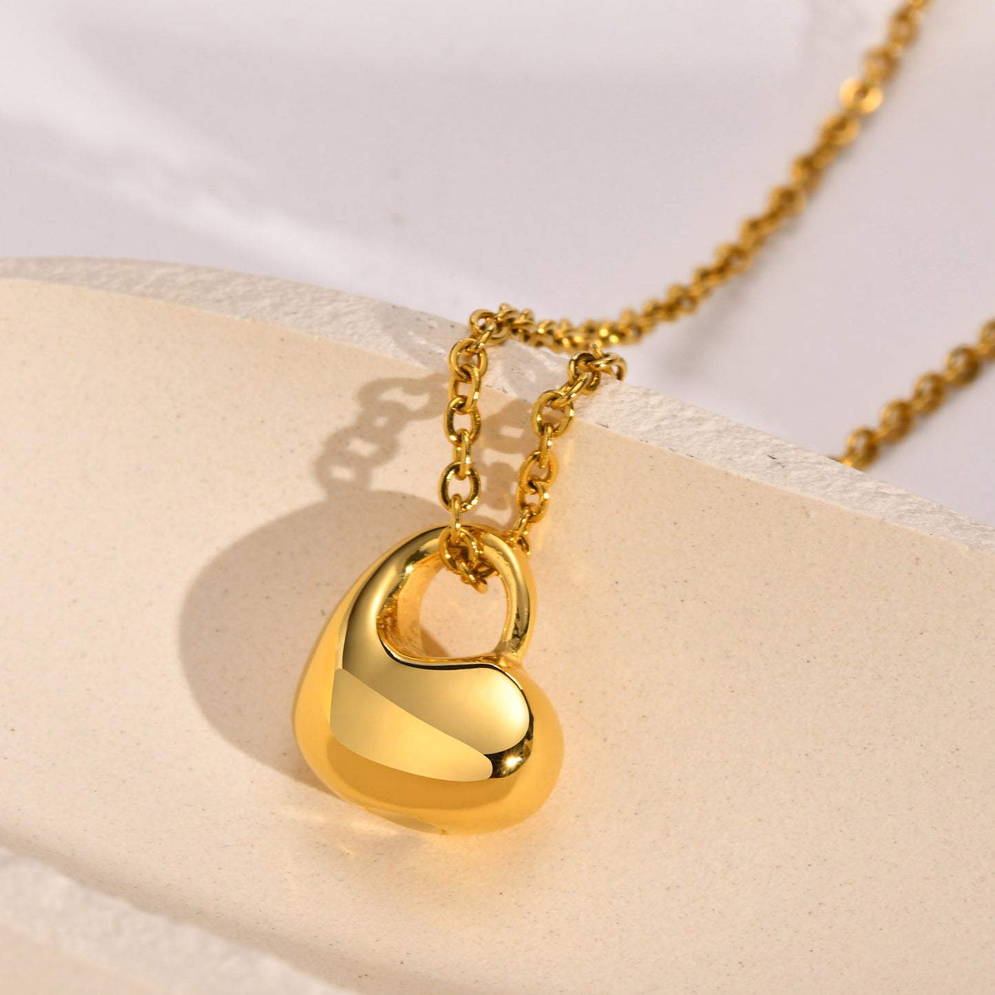 Stainless Steel Heart Shaped Urn Pendant Black Lady Necklace