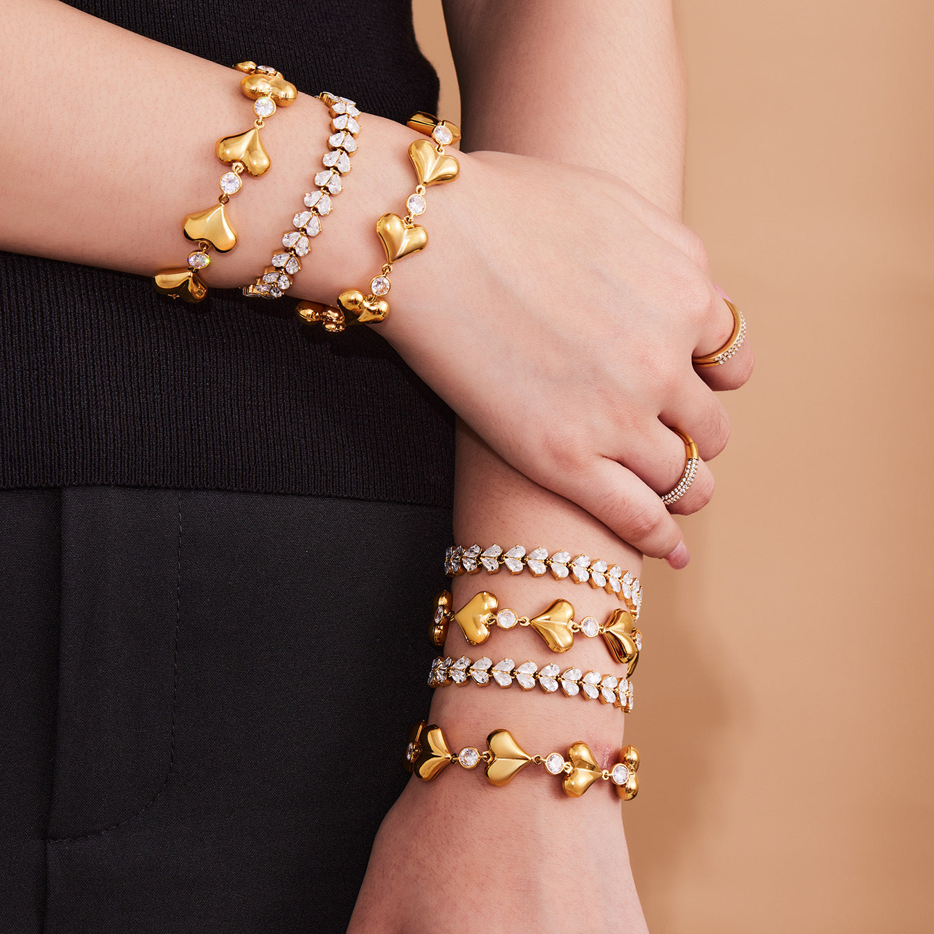 Planderful Zircon Water Drop Bracelet 18K Gold For Her