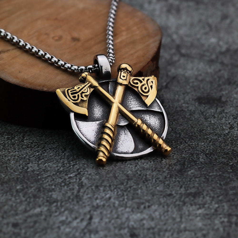 Nordic Viking Fashion Spartan Warrior Axe Pendant Necklace