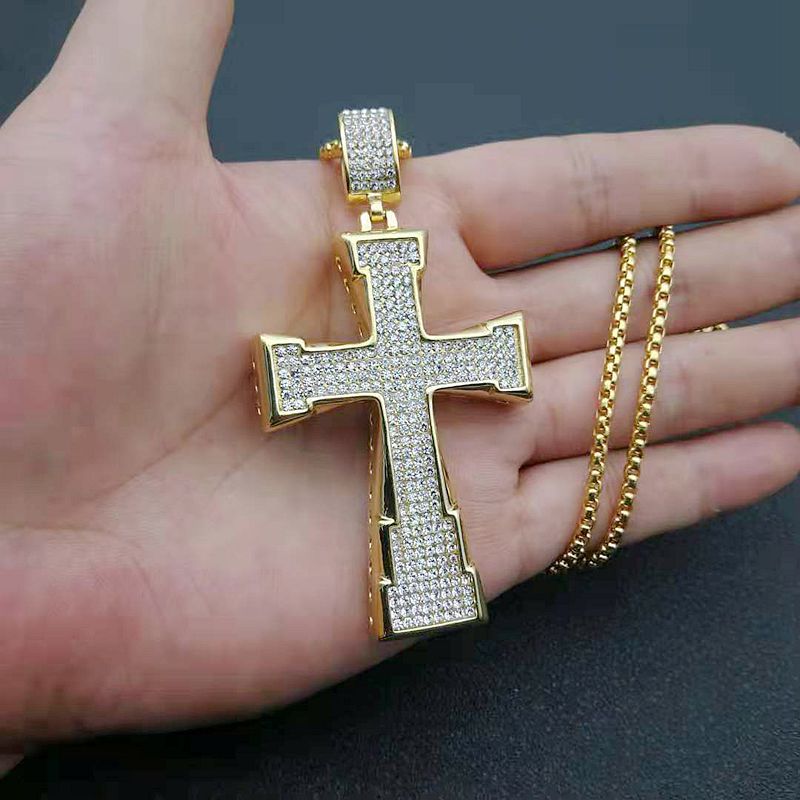 Planderful Everyday Genie Hip Hop Necklace Stainless Steel Gold Plated Rhinestone Pendant For Streetwear Fans