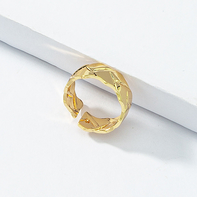 European and American Fashion Jewelry Set: Stylish Metal Face Ring and Instagram-Inspired Cross-Border Ring